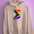 LGBTQ Progress Pride Flag Ripped Reveal Hoodie - Light Pink